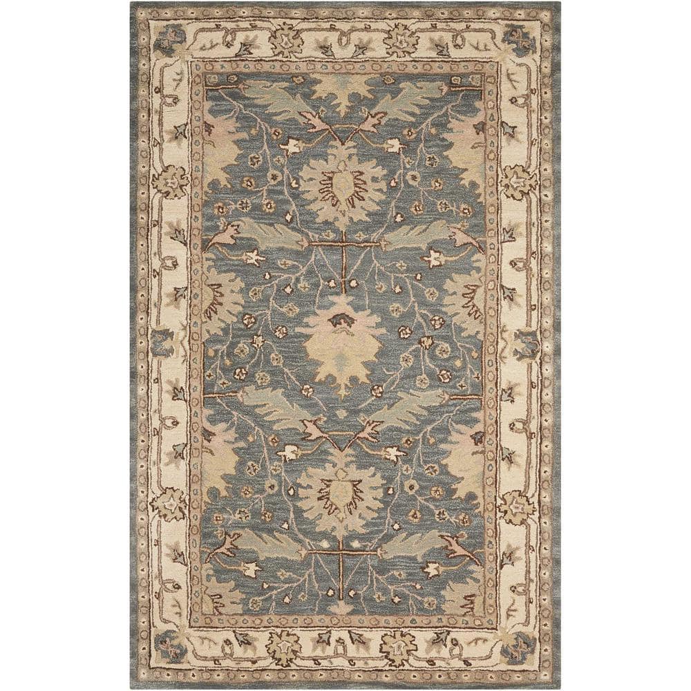 Nourison India House Oasis Blue 4 ft. x 6 ft. Global Traditional Area Rug