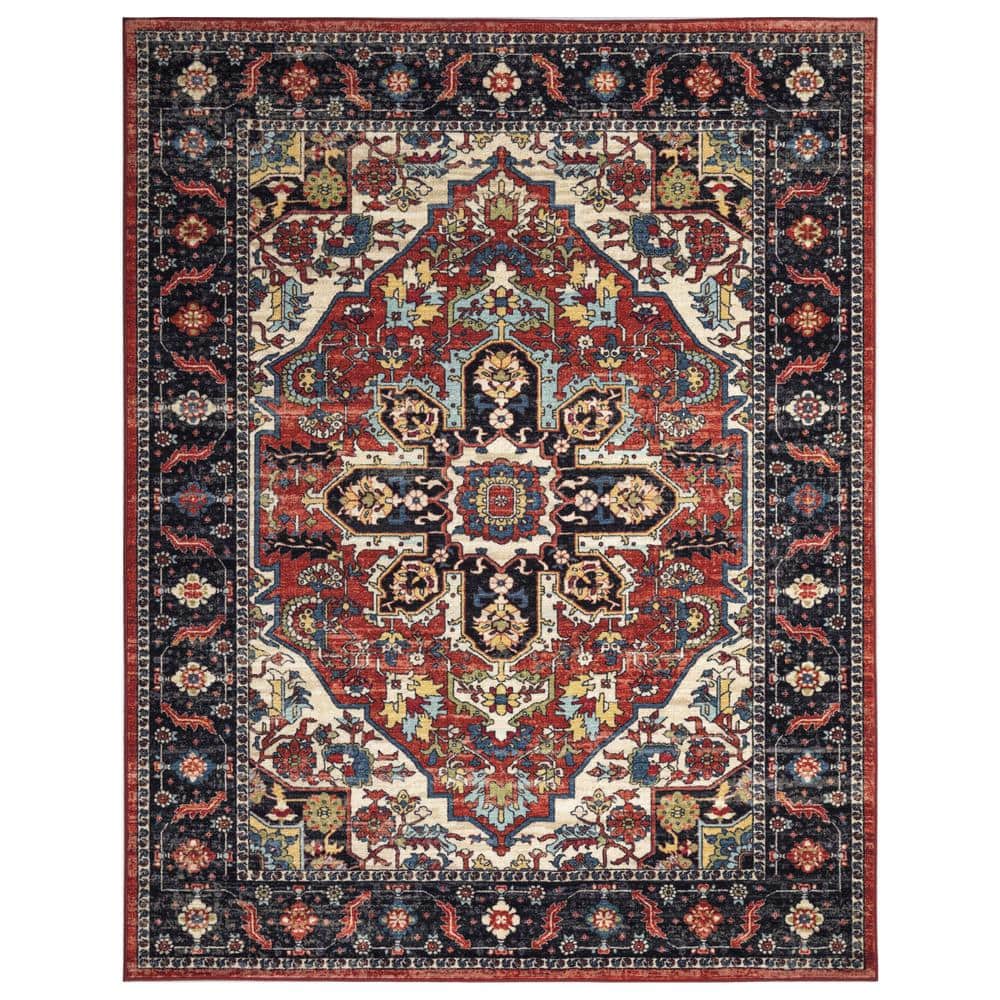 Concord Global Trading Eden Collection Antique Medallion Rust 8 ft. x 10 ft. Machine Washable Traditional Indoor Area Rug