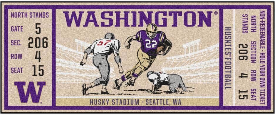 FANMATS NCAA University of Washington 30 in. x 72 in. Indoor Ticket Runner Rug