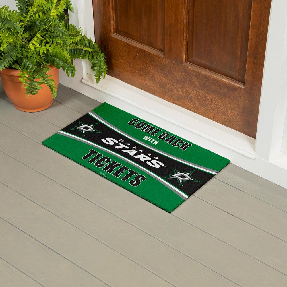 Evergreen Dallas Stars 28 in. x 16 in. PVC "Come Back With Tickets" Trapper Door Mat