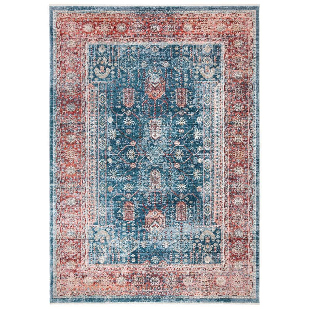 SAFAVIEH Victoria Navy/Red 4 ft. x 6 ft. Border Area Rug