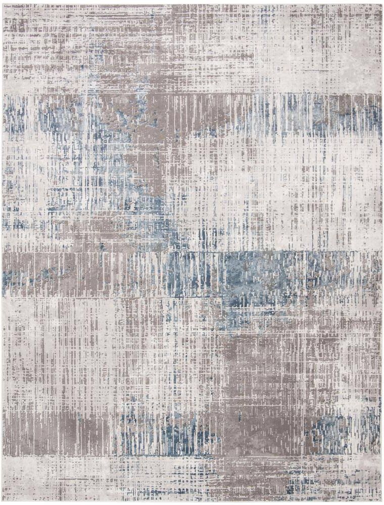 SAFAVIEH Craft Gray/Blue 12 ft. x 15 ft. Plaid Abstract Area Rug