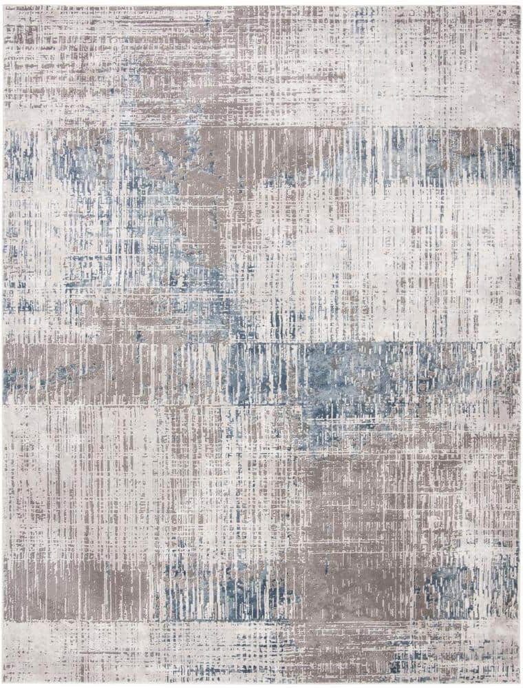 SAFAVIEH Craft Gray/Blue 8 ft. x 10 ft. Plaid Abstract Area Rug