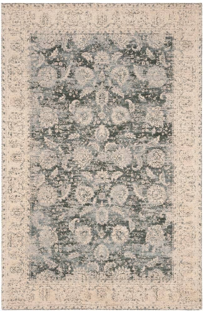 SAFAVIEH Classic Vintage Cream/Gray 4 ft. x 6 ft. Antique Border Floral Area Rug