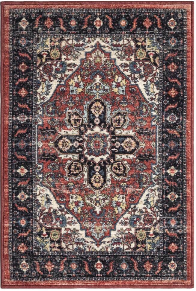 Concord Global Trading Eden Collection Antique Medallion Rust 2 ft. x 3 ft. Machine Washable Traditional Indoor Area Rug