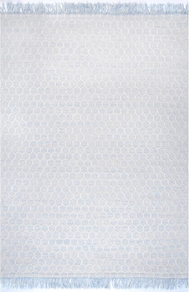 nuLOOM BeeHive Tassel Baby Blue 3 ft. x 5 ft. Indoor Area Rug