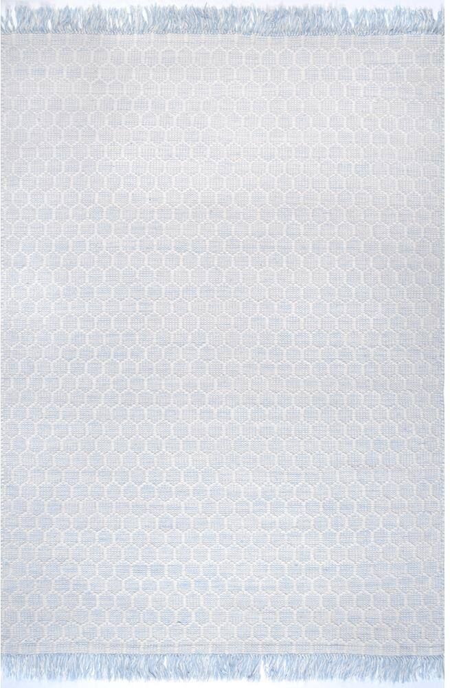 nuLOOM BeeHive Tassel Baby Blue 5 ft. x 8 ft. Indoor Area Rug