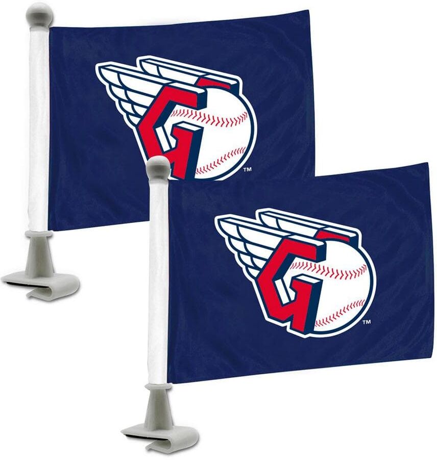 FANMATS Cleveland Guardians Ambassador Car Flags - 2 Pack Mini Auto Flags, 4in X 6in