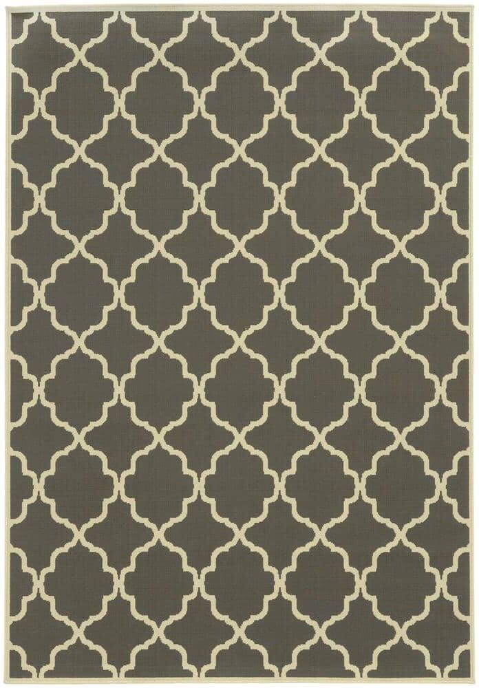 Home Decorators Collection Newport Dark Grey 2 ft. x 4 ft. Indoor/Outdoor Patio Area Rug