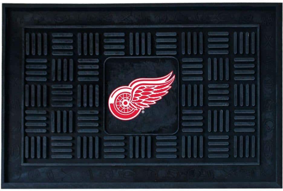 FANMATS NHL Detroit Red Wings Black 1 ft. 7 in. x 2 ft. 6 in. Indoor/Outdoor Vinyl Door Mat