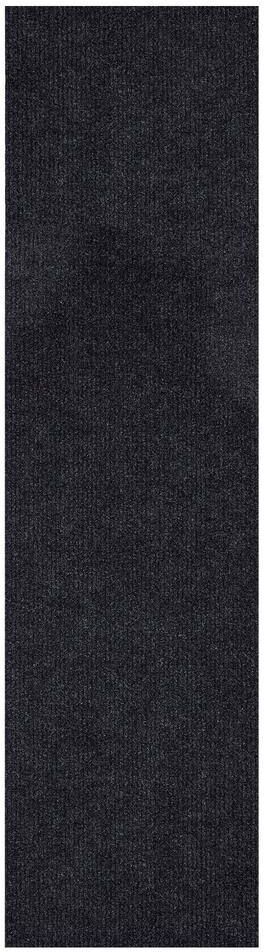 Ottomanson Lifesaver Non-Slip Rubberback Indoor/Outdoor Long Hallway Runner Rug 2 ft. x 26 ft. Black Polyester Garage Flooring