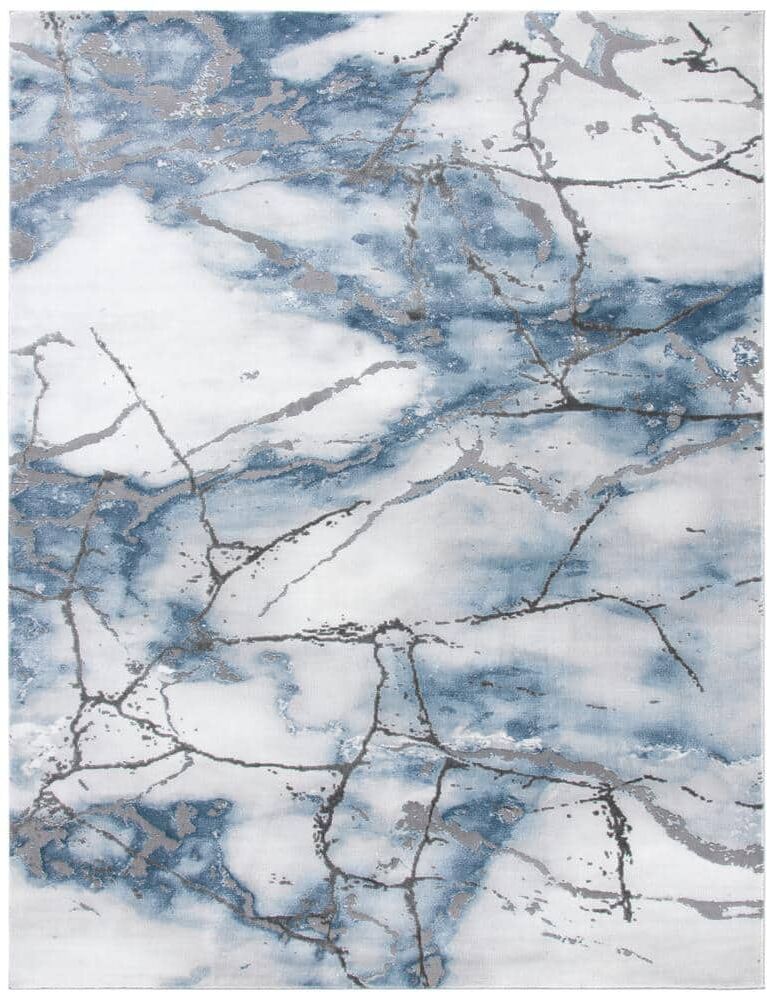 SAFAVIEH Craft Gray/Blue 11 ft. x 14 ft. Distressed Abstract Area Rug