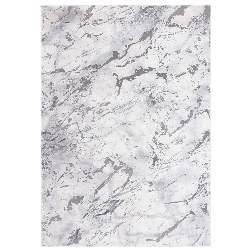 SAFAVIEH Craft Light Gray/Gray 9 ft. x 12 ft. Abstract Marble Area Rug