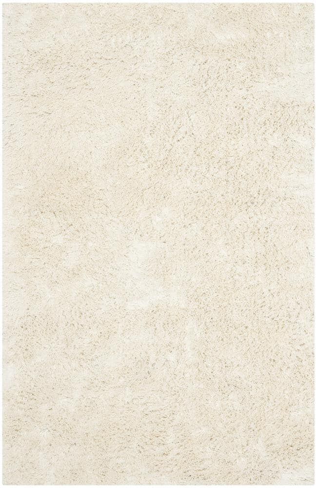 SAFAVIEH Classic Shag Ultra Ivory 3 ft. x 5 ft. Solid Area Rug