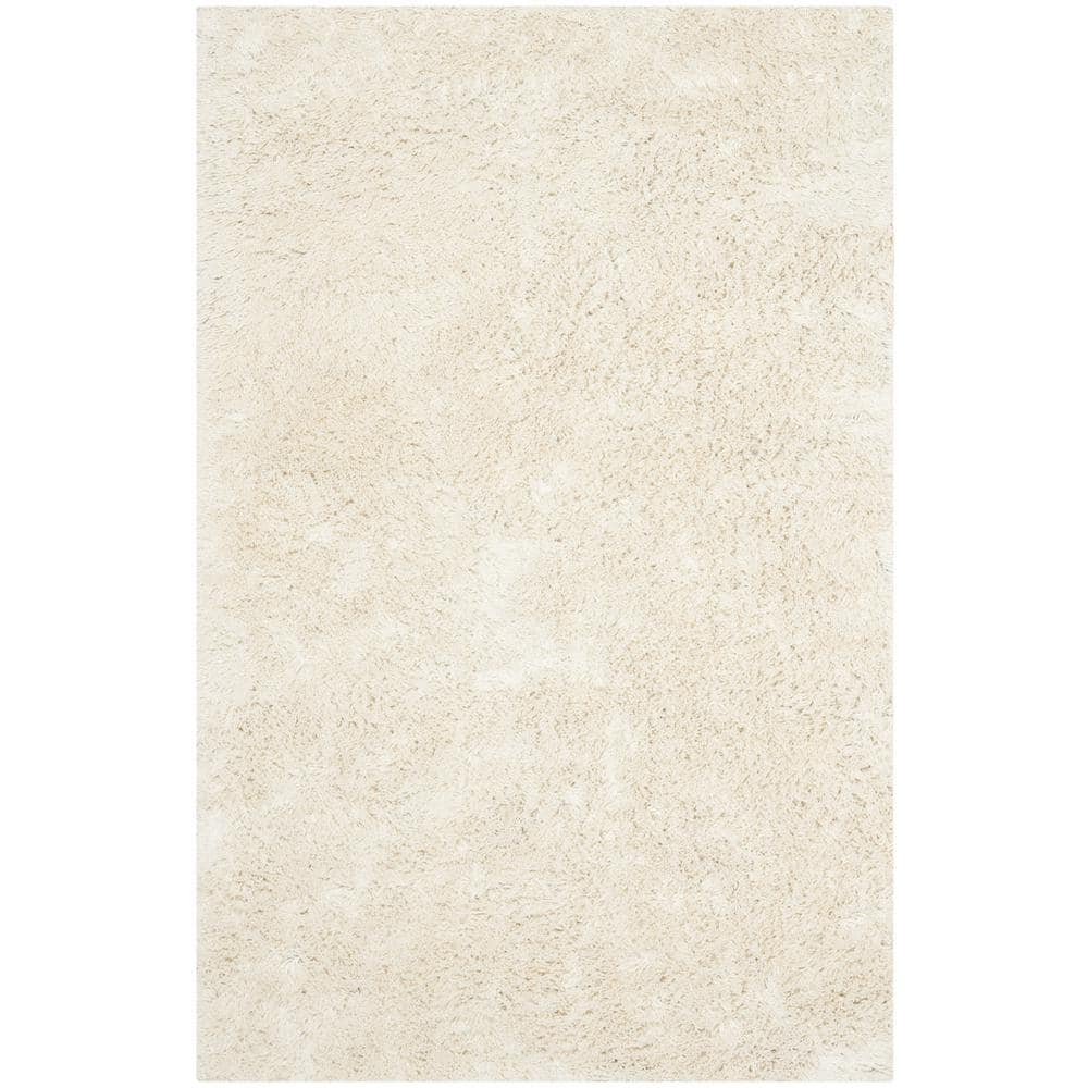SAFAVIEH Classic Shag Ultra Ivory 4 ft. x 6 ft. Solid Area Rug