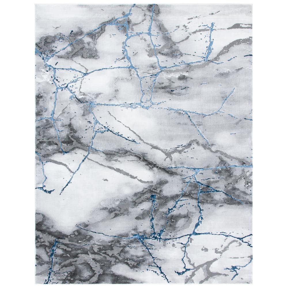 SAFAVIEH Craft Ivory Gray/Blue 9 ft. x 12 ft. Distressed Abstract Area Rug