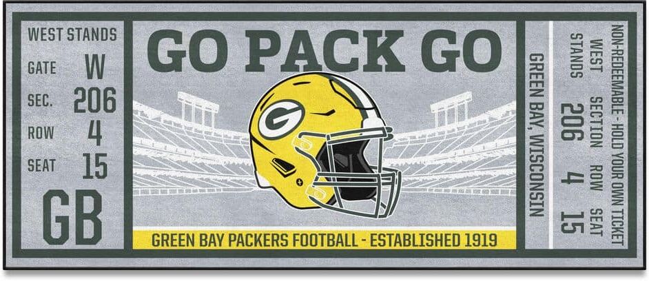 FANMATS NFL - Green Bay Packers 30 in. x 72 in. Indoor Ticket Runner Rug