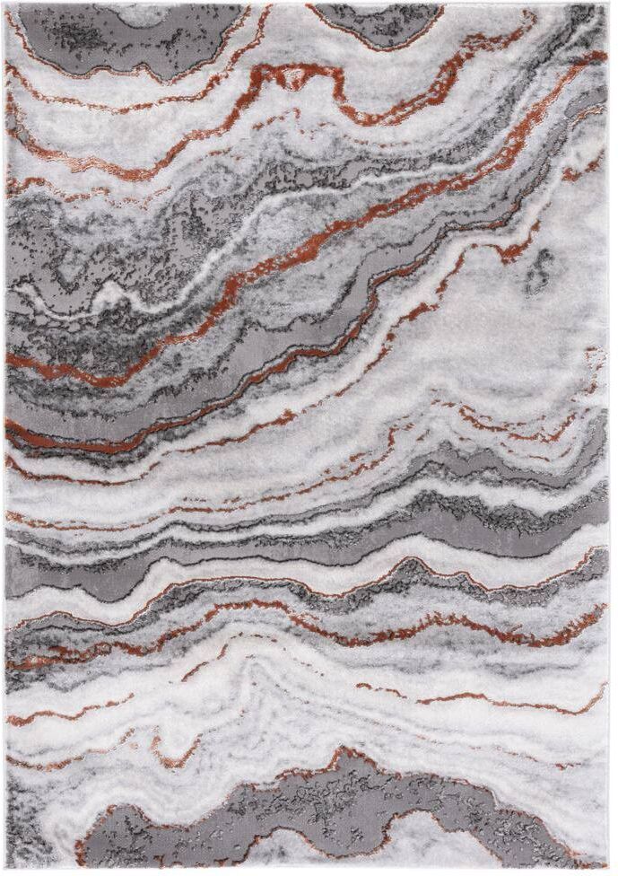 SAFAVIEH Craft Gray/Brown 8 ft. x 10 ft. Marbled Abstract Area Rug