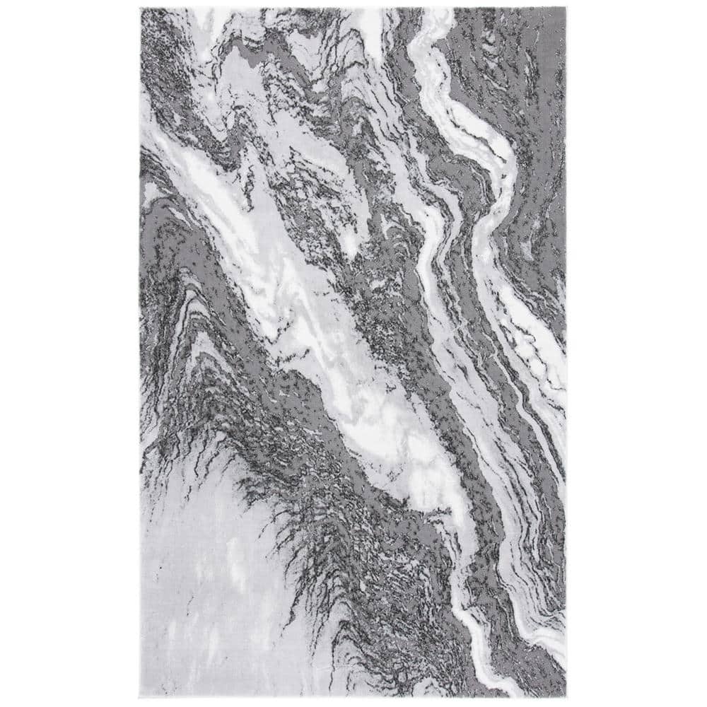 SAFAVIEH Craft Light Gray/Gray 4 ft. x 6 ft. Marbled Abstract Area Rug