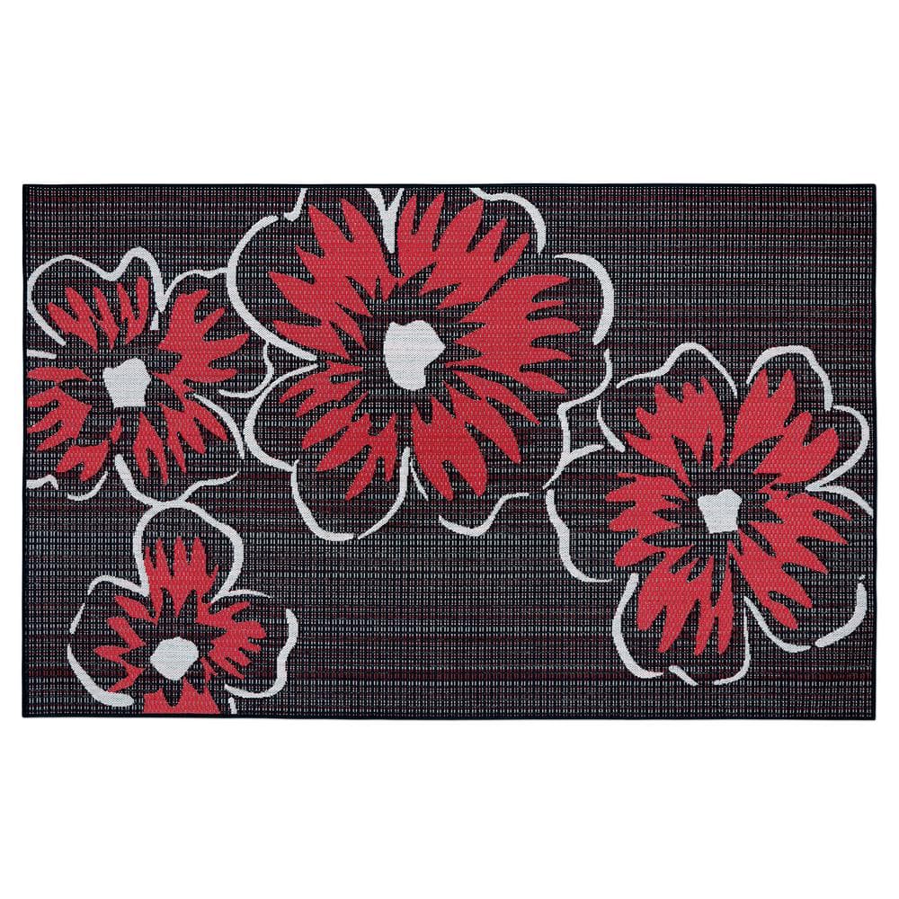 Classic Accessories Vera Bradley Happy Blooms 5 ft. W x 8 ft. L Indoor/Outdoor Area Rug