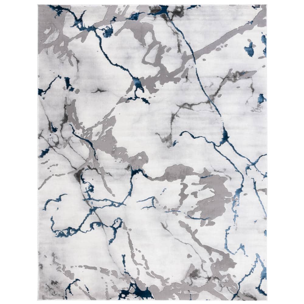 SAFAVIEH Craft Gray/Blue 11 ft. x 14 ft. Running Abstract Area Rug