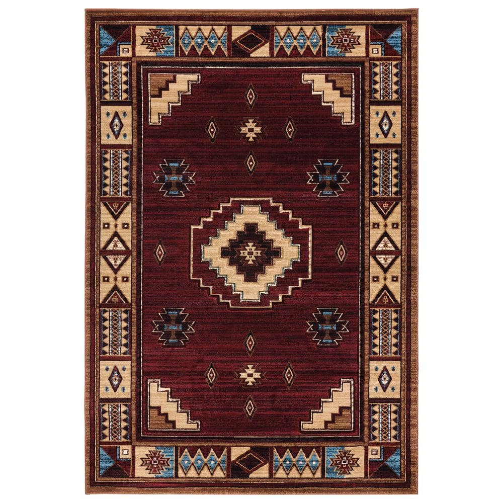 United Cottage Pelican Park Burgundy 2 ft. 7 in. x 4 ft. 2 in. Area Rug