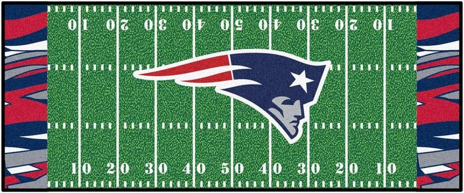 FANMATS New England Patriots Football Patterned XFIT Design 2.5 ft. x 6 ft. Field Runner Area Rug