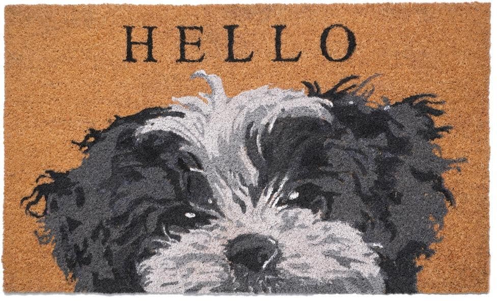 Calloway Mills Black and White Shih Tzu Doormat 17" x 29"