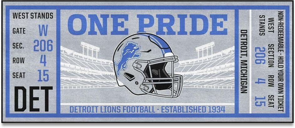 FANMATS NFL - Detroit Lions 30 in. x 72 in. Indoor Ticket Runner Rug