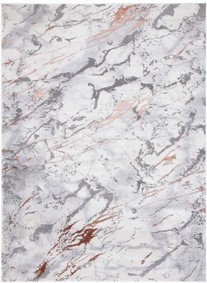 SAFAVIEH Craft Gray/Brown 4 ft. x 6 ft. Abstract Marble Area Rug