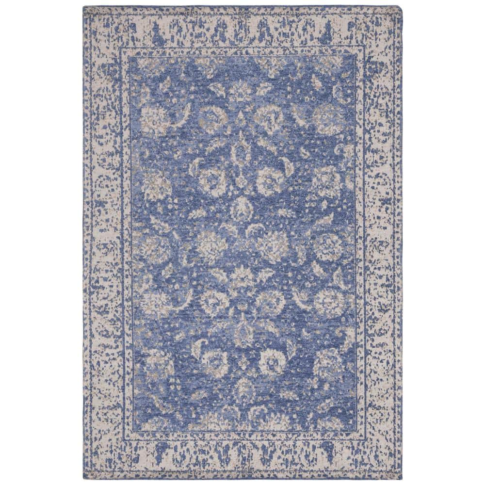 SAFAVIEH Easy Care Blue/Sage 2 ft. x 5 ft. Machine Washable Border Trellis Area Rug