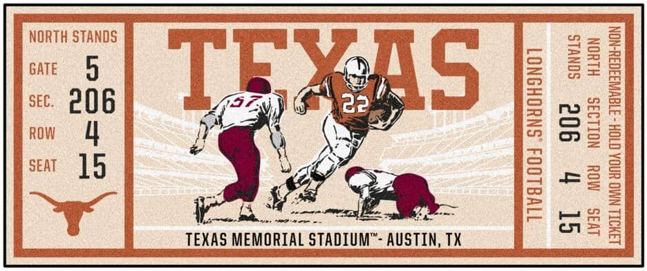 FANMATS NCAA University of Texas 30 in. x 72 in. Indoor Ticket Runner Rug