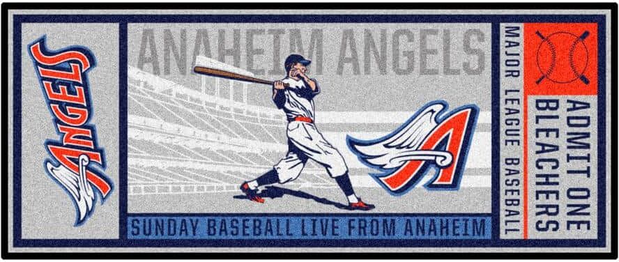 FANMATS Anaheim Angels Gray 2 ft. 6 in. x 6 ft. Ticket Runner Area Rug