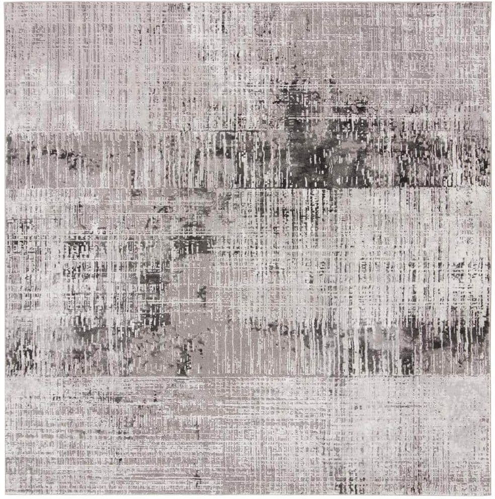 SAFAVIEH Craft Gray/Dark Gray 7 ft. x 7 ft. Square Abstract Plaid Area Rug