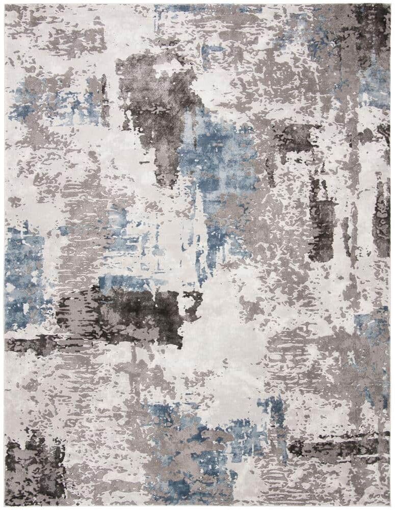 SAFAVIEH Craft Gray/Blue 9 ft. x 12 ft. Gradient Abstract Area Rug