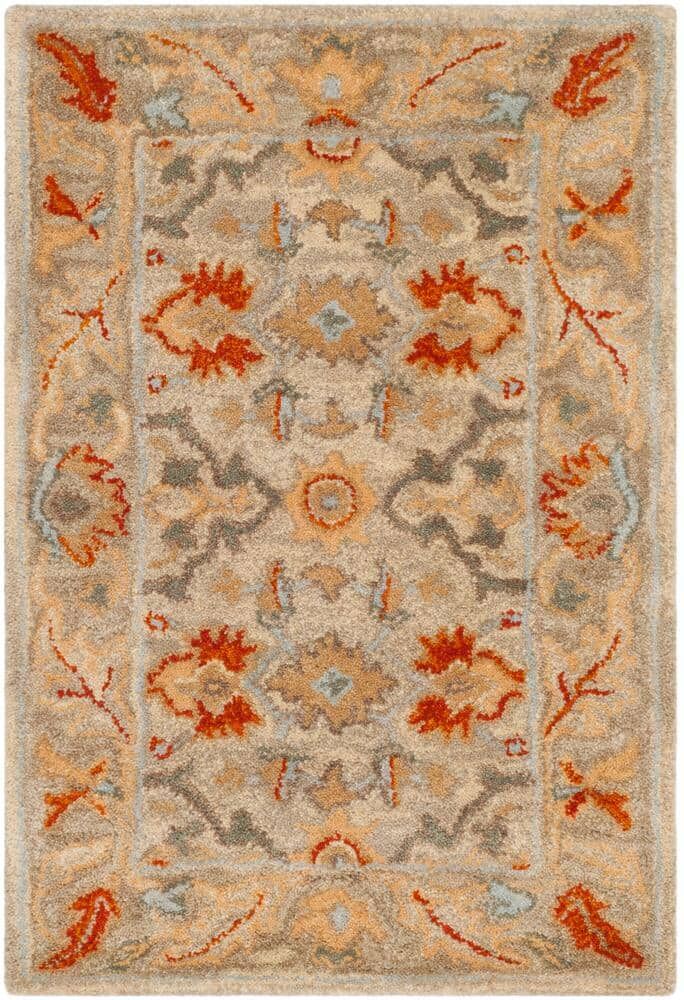 SAFAVIEH Antiquity Beige/Multi 2 ft. x 3 ft. Floral Antique Border Area Rug