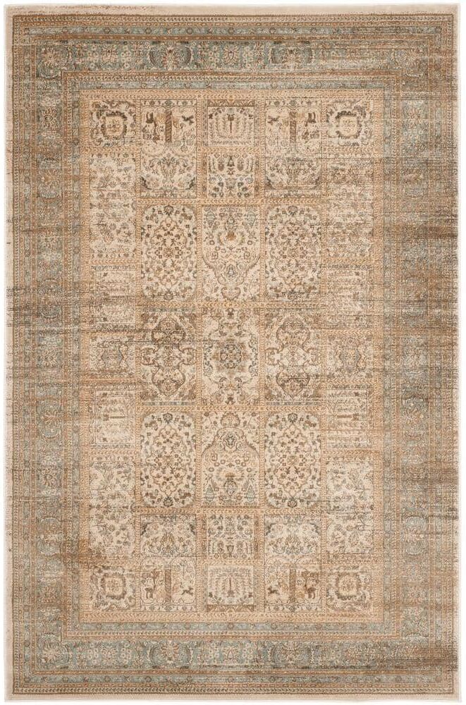 SAFAVIEH Vintage Ivory/Light Blue 4 ft. x 6 ft. Antique Distressed Area Rug