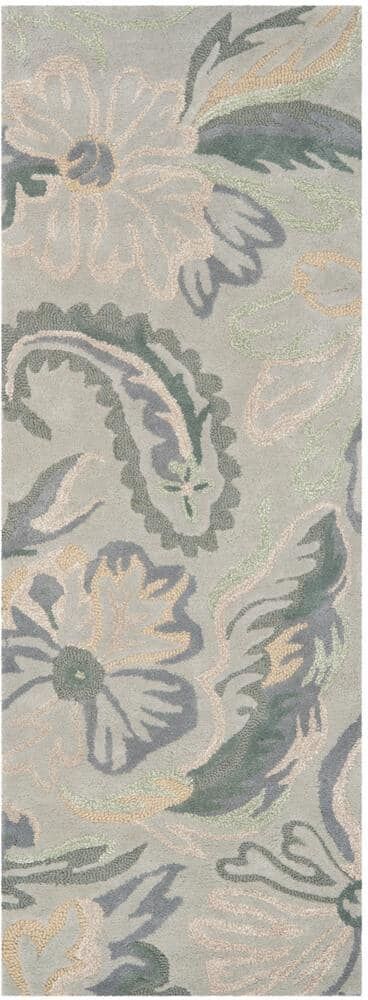 SAFAVIEH Jardin Gray/Dark Gray 2 ft. x 6 ft. Border Runner Rug