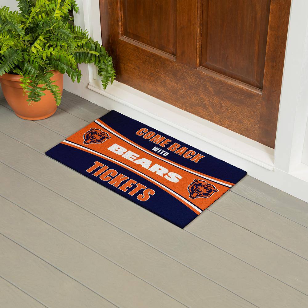 Evergreen Chicago Bears 28 in. x 16 in. PVC "Come Back With Tickets" Trapper Door Mat