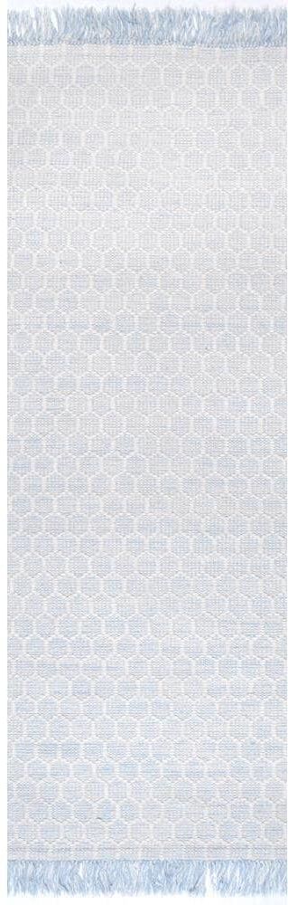 nuLOOM BeeHive Tassel Baby Blue 2 ft. x 6 ft. Indoor Runner Rug