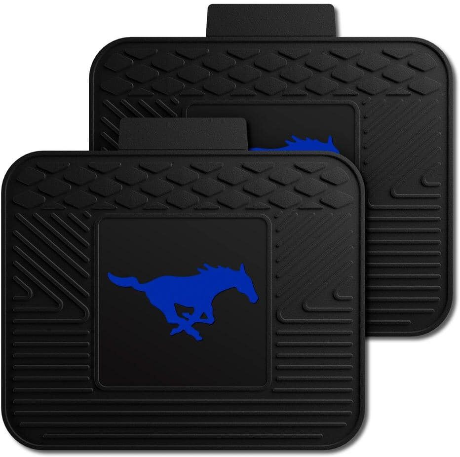 FANMATS SMU Mustangs 17in. x 14in. Vinyl Back Seat Utility Car Floor Mat Set