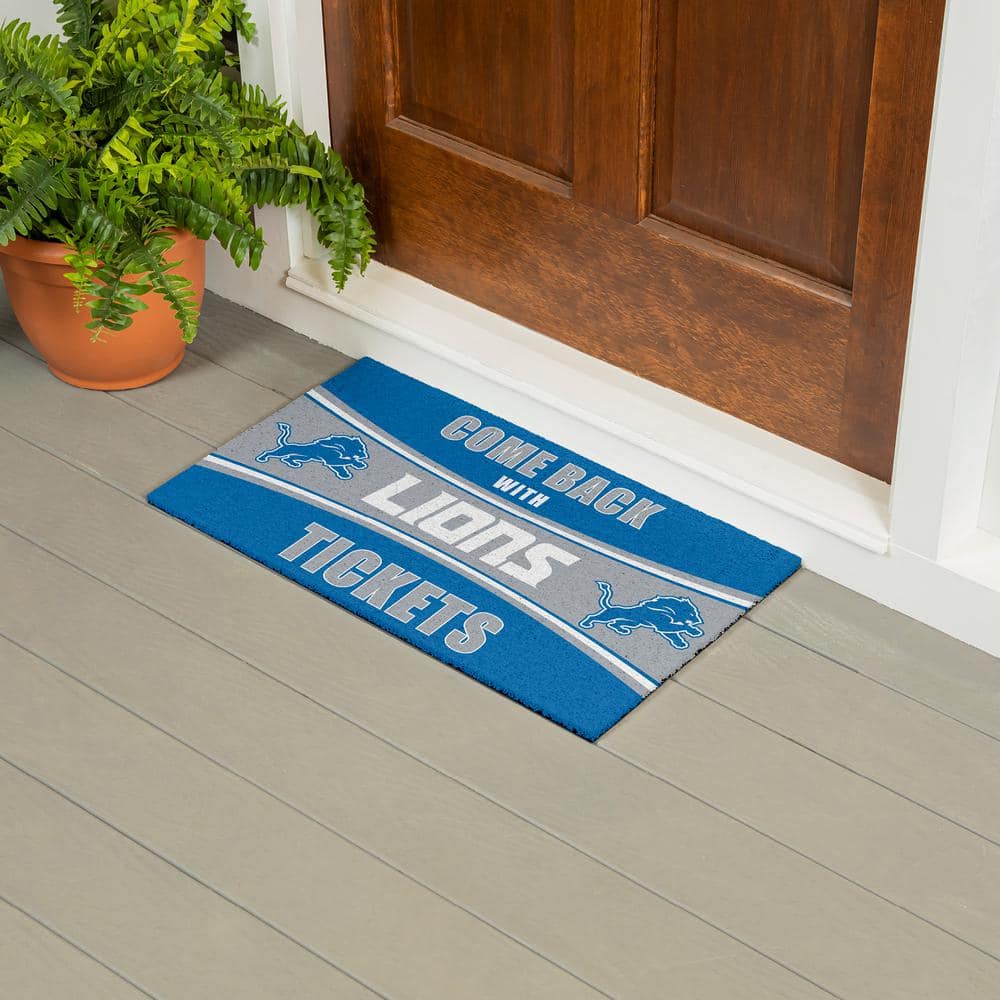 Evergreen Detroit Lions 28 in. x 16 in. PVC "Come Back With Tickets" Trapper Door Mat