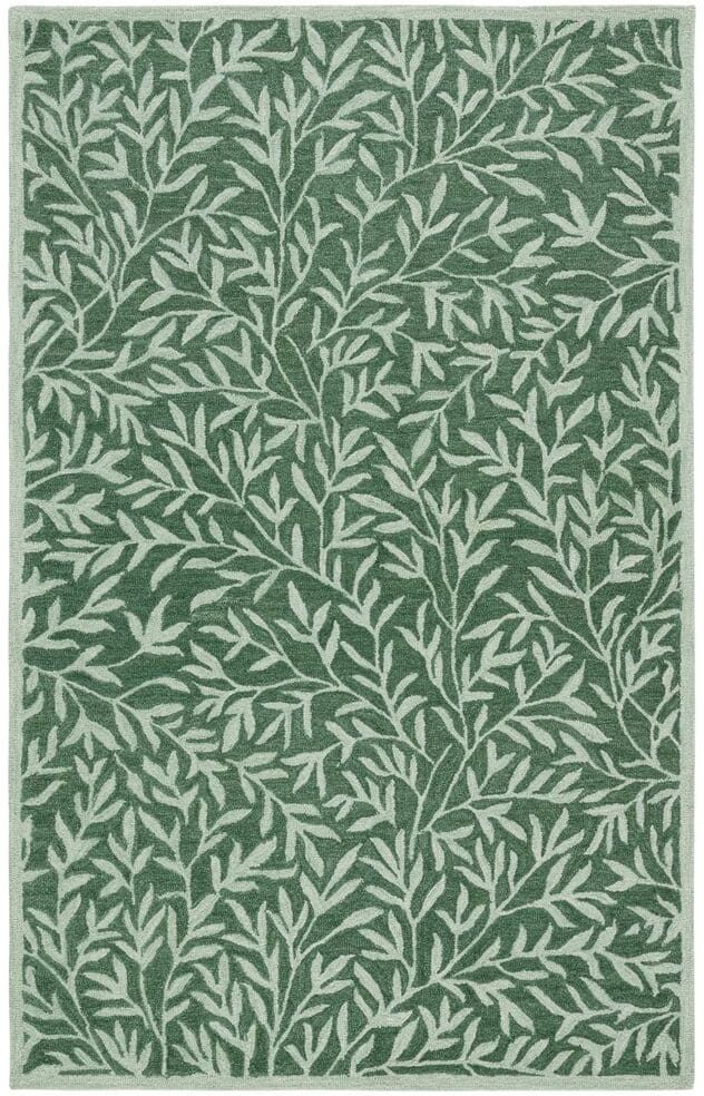 SAFAVIEH Jardin Green 3 ft. x 5 ft. Floral Border Solid Color Area Rug