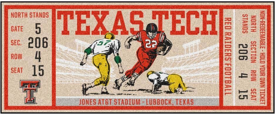 FANMATS NCAA Texas Tech University 30 in. x 72 in. Indoor Ticket Runner Rug