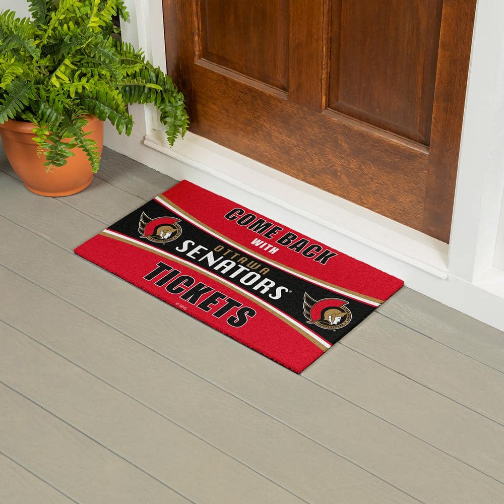 Evergreen Ottawa Senators 28 in. x 16 in. PVC "Come Back With Tickets" Trapper Door Mat