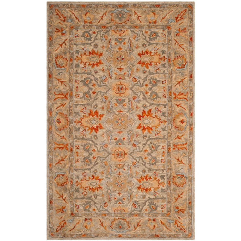 SAFAVIEH Antiquity Beige/Multi 5 ft. x 8 ft. Floral Antique Border Area Rug