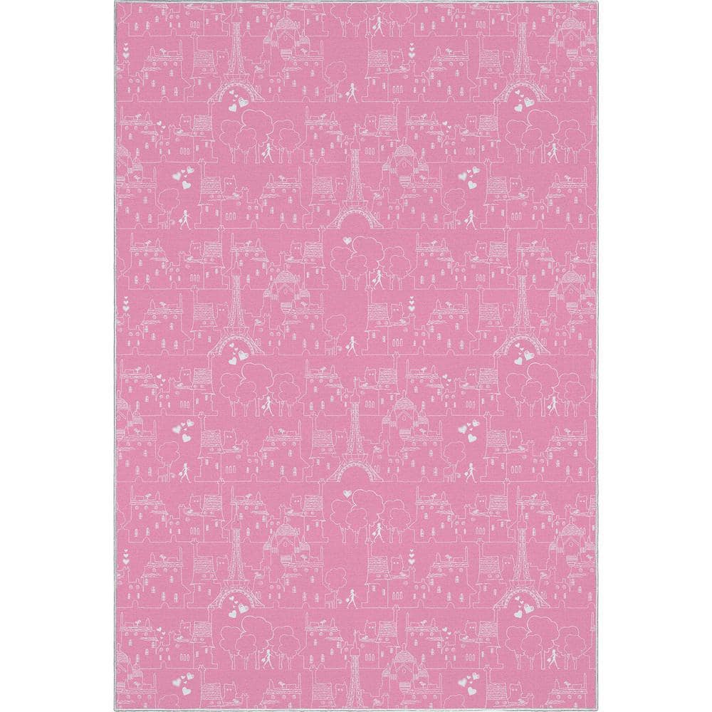 Well Woven Miraculous Ladybug Paris Streets Pink 6 ft. x 9 ft. Area Rug