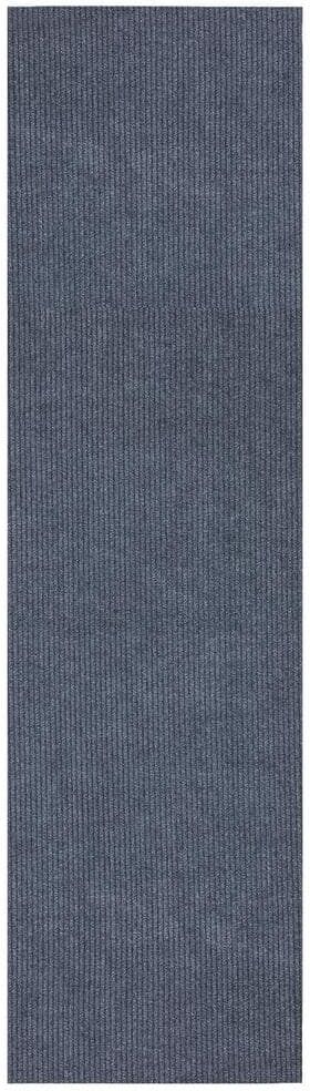 Ottomanson Lifesaver Non-Slip Rubberback Indoor/Outdoor Long Hallway Runner Rug 2 ft. 7 in. x 26 ft. Gray Polyester Garage Flooring