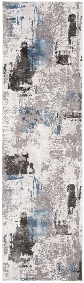 SAFAVIEH Craft Gray/Blue 2 ft. x 8 ft. Gradient Abstract Runner Rug