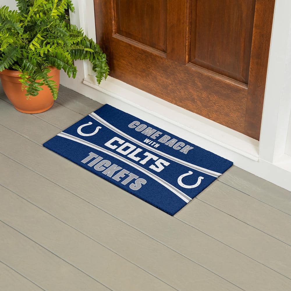 Evergreen Indianapolis Colts 28 in. x 16 in. PVC "Come Back With Tickets" Trapper Door Mat